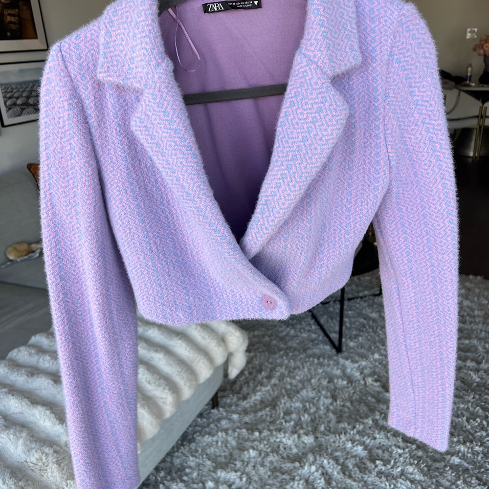 Zara purple/ Pink Blazer cropped XS